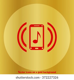 Phone icon, vector illustration. Flat design style