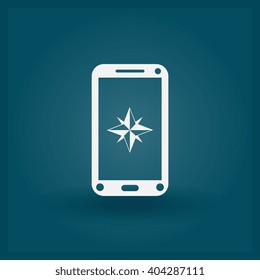 Phone icon, vector illustration. Flat design style1