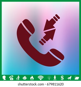phone icon, vector illustration. Flat design style.