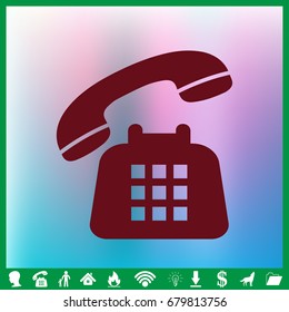 phone icon, vector illustration. Flat design style.