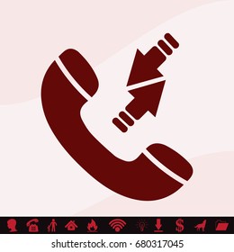 phone icon, vector illustration. Flat design style.