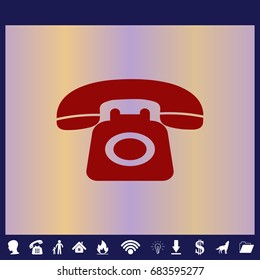 phone icon, vector illustration. Flat design style.