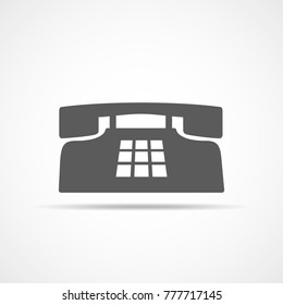 Phone icon. Vector illustration. Gray phone icon on light background.