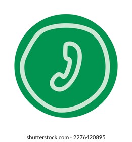phone icon vector illustration outline colors green and white