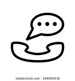 Phone icon vector illustration , template emblem isolated flat outline solid style . telephone trendy communication
