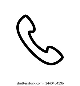 Phone icon vector illustration , template emblem isolated flat outline solid style . telephone trendy communication