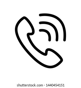 Phone icon vector illustration , template emblem isolated flat outline solid style . telephone trendy communication