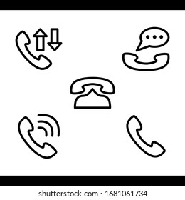 Icono de teléfono ilustración vectorial , emblema de plantilla aislamiento de contorno plano estilo sólido . comunicación telefónica de moda
