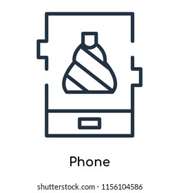 Phone icon vector isolated on white background, Phone transparent sign , thin symbols or lined elements in outline style