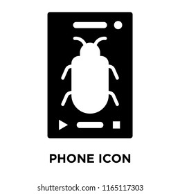 Phone icon vector isolated on white background, Phone transparent sign , black symbols