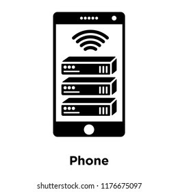 Phone icon vector isolated on white background, logo concept of Phone sign on transparent background, filled black symbol