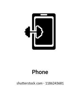 Phone icon vector isolated on white background, logo concept of Phone sign on transparent background, filled black symbol
