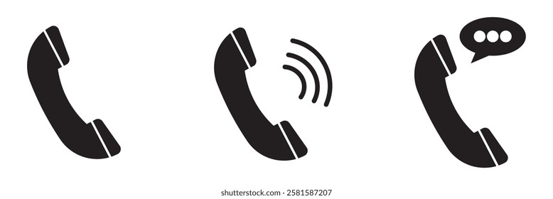 Phone icon vector isolated on white background. Trendy phone icon in flat style. Phone icon template for app, ui and logo. Icon phone for your web site. 