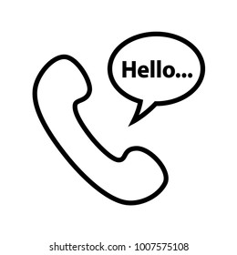 phone icon vector line art
