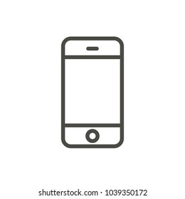 Phone icon vector. Line smartphone symbol. Trendy flat telephone outline ui sign design. Thin linear smartphone graphic pictogram for web site, mobile application. Logo illustration. Eps10.