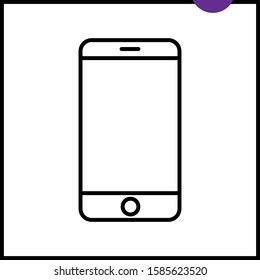Phone icon vector. Line smartphone symbol. elephone outline ui sign design. Eps10.