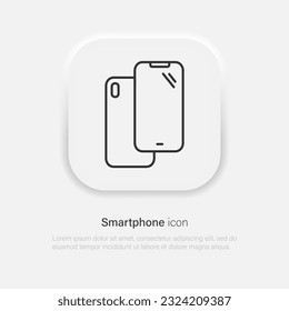Vector de icono de teléfono. Símbolo de la línea de smartphone. Diseño de señas para el diseño de líneas telefónicas neumórficas de moda. EPS vectorial 10