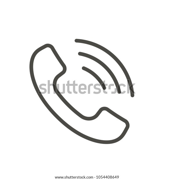 Phone icon vector. Line telephone symbol. Trendy flat outline ui sign ...
