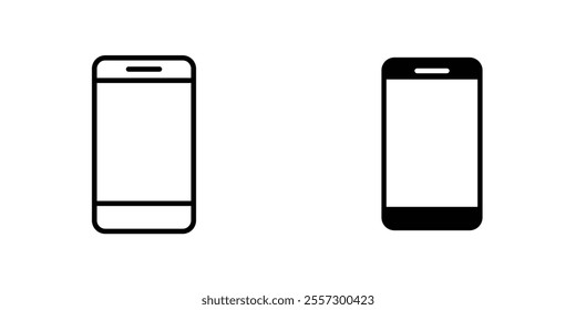 Phone Icon vector. liner and flat style icons set.