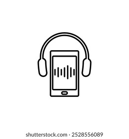 Icono de teléfono Vector Escuchar señal de música Mensaje de voz Icono de audio