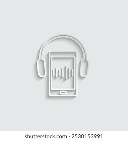 phone icon vector listen to music sign voice message  audio icon