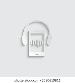 phone icon vector listen to music sign voice message  audio icon