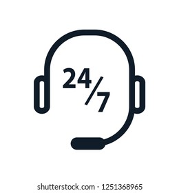 Phone icon vector logo template flat style ,call center 24 hour icon in trendy