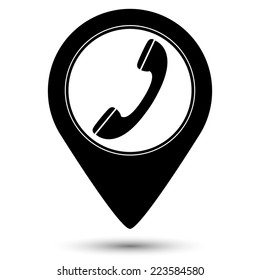 phone icon - vector map pointer 