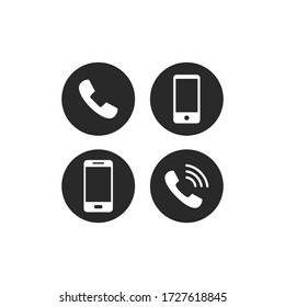 Phone icon vector. Mobile phone and telephone symbol pack