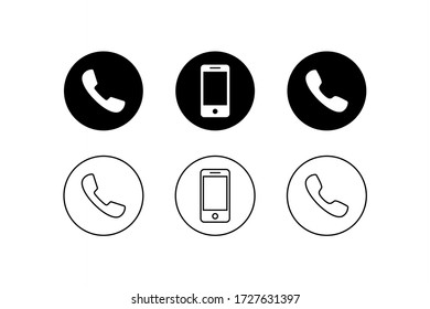 Vector de icono de teléfono. Teléfono móvil y paquete de símbolos de teléfono