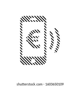 Phone icon vector with money. stripped Call icon vector. Smartphone made out of line. mobile phone smartphone device gadget. telephone icon. Stock vector illustration isolated on white background.