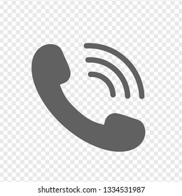 Phone icon vector on transparent  background. Vector illustration