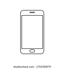 Phone icon vector with outline illustration