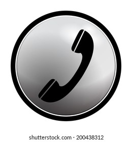 phone icon - vector round button on light background