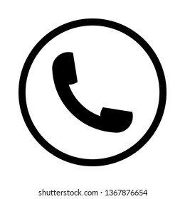 phone icon vector. phone in round flat icon symbol - Vector