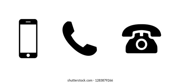 Phone icon vector set. Call icon vector. mobile phone smartphone device gadget. telephone icon
