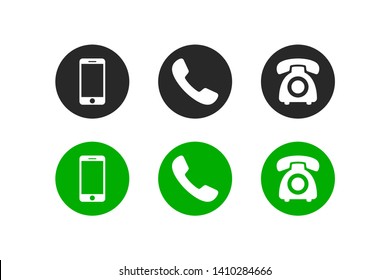 Phone icon vector. Set of flat Phone and mobile phone symbol collection