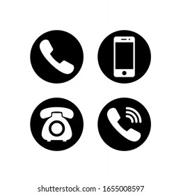 Phone icon vector. Set of flat Phone and mobile phone symbol collection