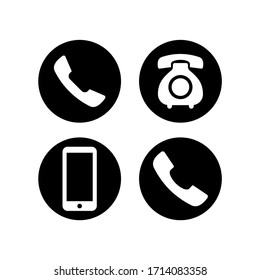 Phone icon vector. Set of flat Telephone and mobile phone symbol collection