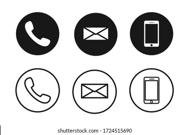 Phone icon vector. Set of flat Phone and mobile phone symbol collection