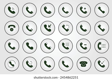 Phone icon vector. Set of flat Phone and mobile phone symbol collection