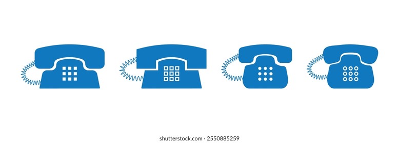 Phone icon vector. Set of flat Phone and mobile phone symbol collection, Telephone icons collection, mobile icon symbol set. Smartphone, Old mobile logo sign. EPS 10.