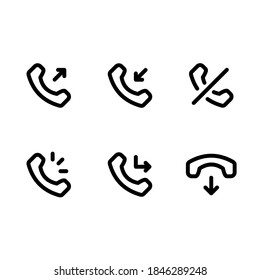 Vector de icono de teléfono. Establecer la colección de símbolos de teléfono de esquema
