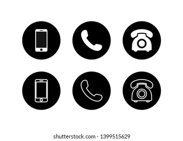 Phone icon vector. Set Telephone and handphone symbol illustration