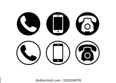 Phone icon vector. Set Telephone and handphone symbol illustration