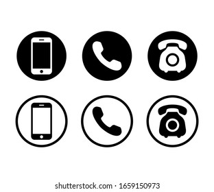 Phone icon vector. Set Telephone and Smartphone symbol illustration