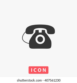 phone Icon Vector. Simple flat symbol. Perfect Black pictogram illustration on white background.