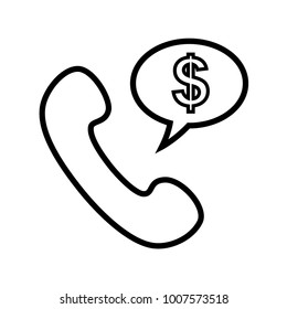 phone icon vector simple line art