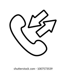 phone icon vector simple line art