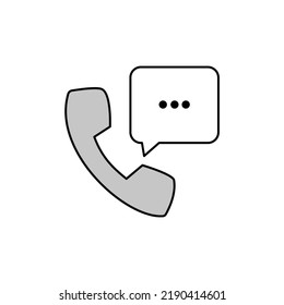 Vector de icono de teléfono. símbolo de teléfono ilustración vectorial, color gris, adecuado para aplicaciones de la compañía de iconos y aplicaciones móviles